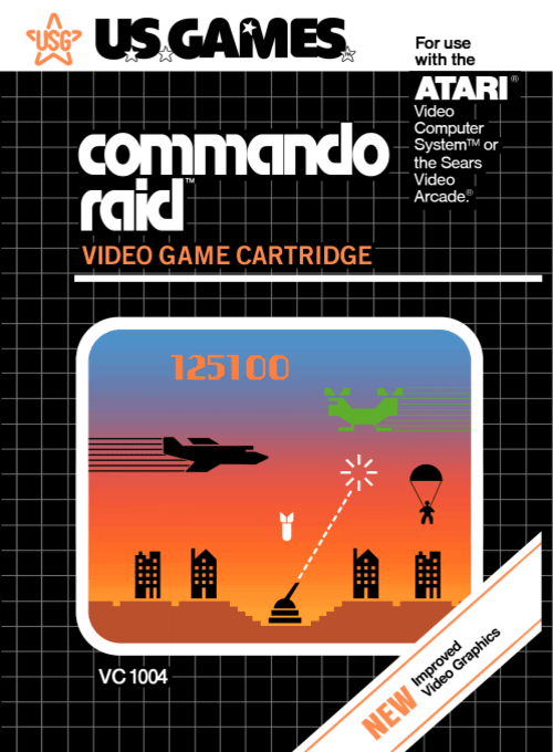Commando box art for Atari 2600